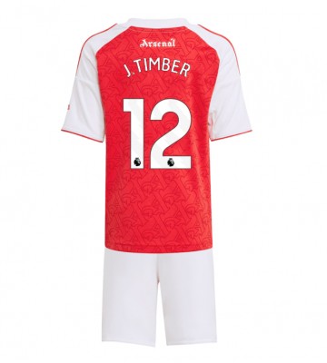 Arsenal Jurrien Timber #12 Replica Home Stadium Kit for Kids 2025-26 Short Sleeve (+ pants)